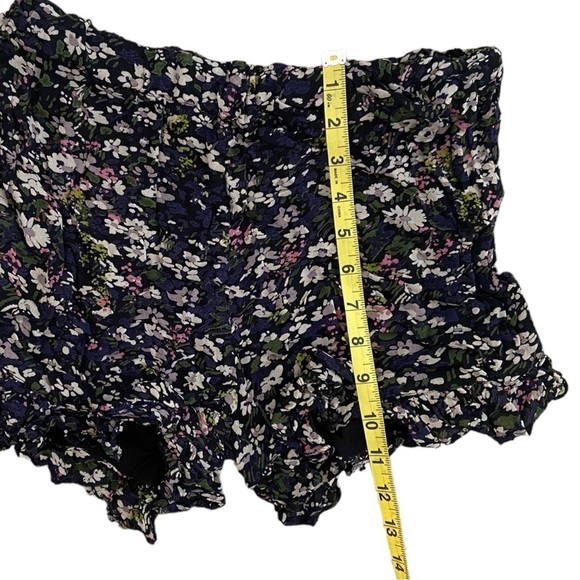 GANNI Georgette Floral Ruffle Shorts Size 34 Multicolor Cottagecore High Waisted - Picture 8 of 11